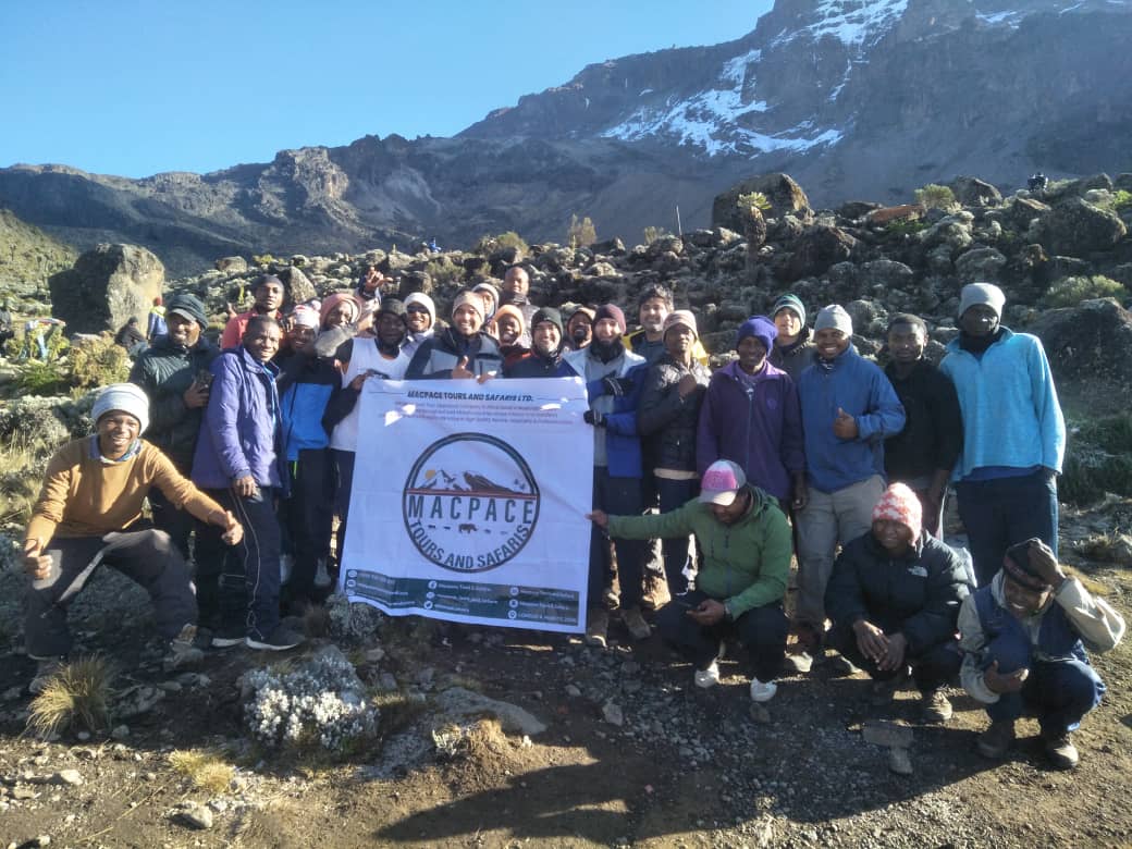 Group for 7-day Machame Route Kilimanjaro climb